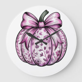 Pumpkin Aesthetic Chinoiserie Coquette Trendy To Large Clock