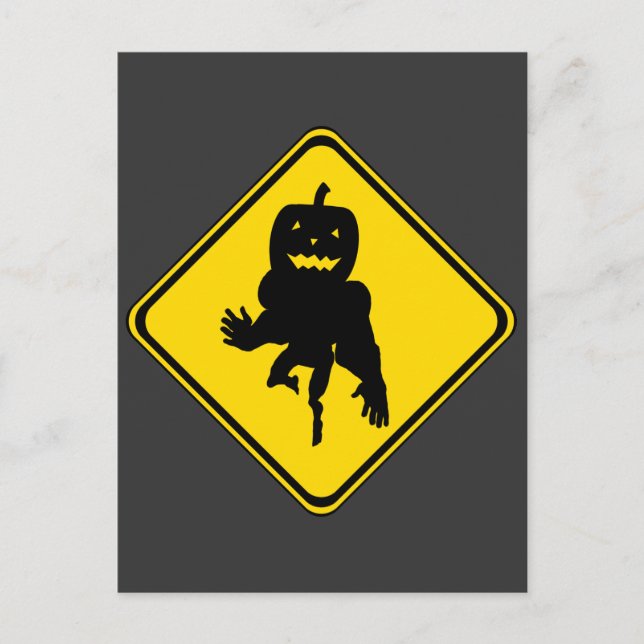 Pumpkin Ahead ! Postcard (Front)