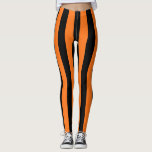 Pumpkin and Black Large Size Vertical Stripes Leggings<br><div class="desc">Pumpkin and black large size vertical stripes,  a simple but elegant design</div>
