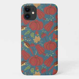 Pumpkin and carrot  seamless pattern red and blue Case-Mate iPhone case