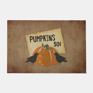 Pumpkin And Crows Door Mat