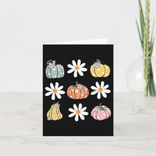 Pumpkin And Daisy Flowers Cute Fall Halloween For Card