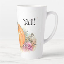 Pumpkin and Flower Latte Mug