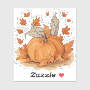 Pumpkin and leaves design