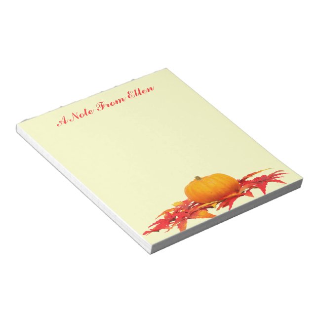 Pumpkin and Leaves Notepad (Angled)