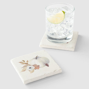 Pumpkin and Magnolia Fall Colours Stone Coaster
