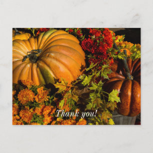 Pumpkin And Mum Arrangement Postcard