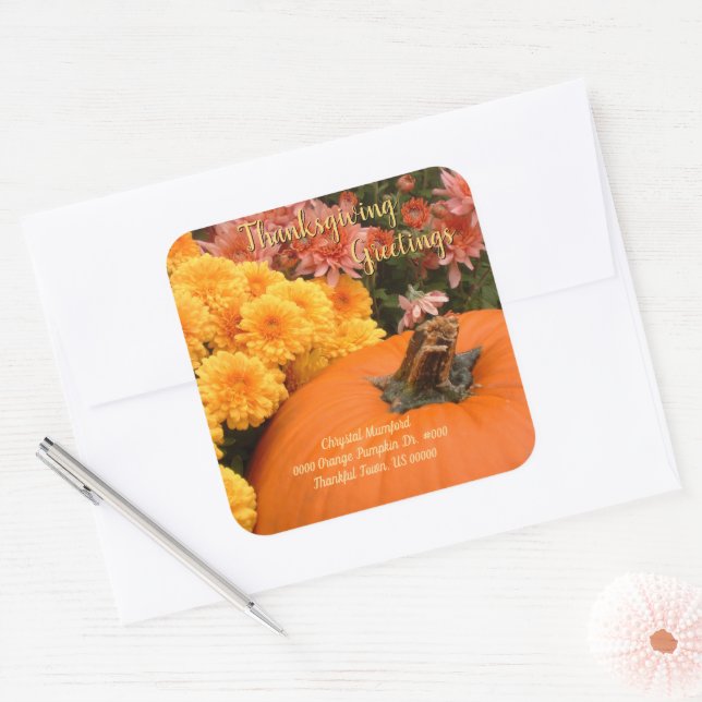 Pumpkin And Mums / Thanksgiving Envelope Seals (Envelope)
