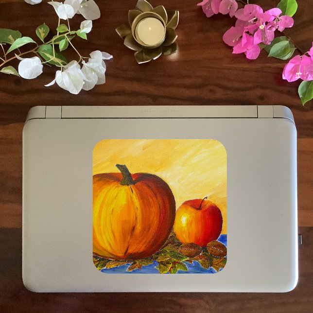 Pumpkin and Nuts Square Sticker (Creator Uploaded)