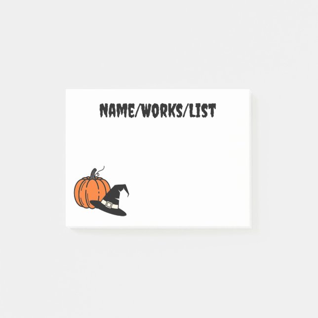 Pumpkin and Pilgrim Hat Fall Post-it Notes (Front)