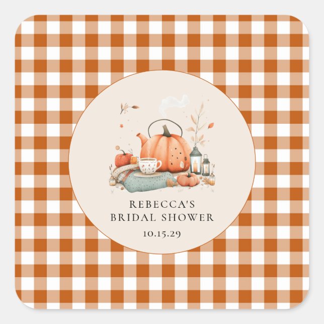 Pumpkin and Spice and Everything Nice Baby Shower  Square Sticker (Front)