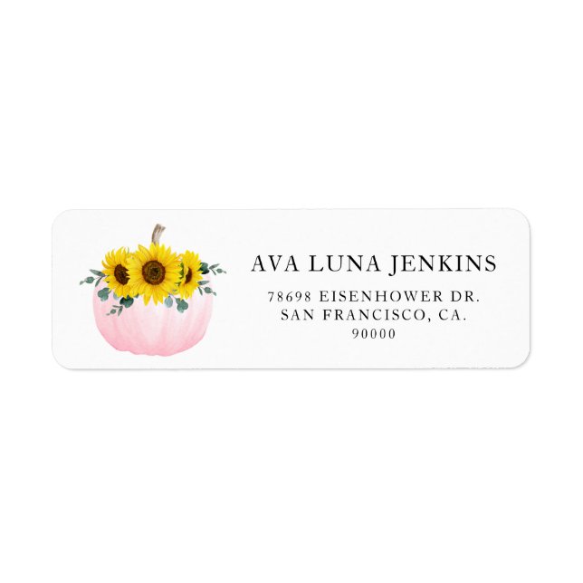 Pumpkin and Sunflower Return Address (Front)