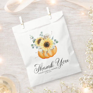 Pumpkin and Sunflowers Bridal Shower Thank You Favour Bags