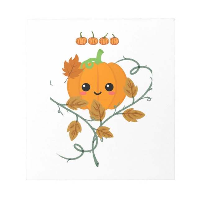 Pumpkin and Vines Sticker Notepad (Front)