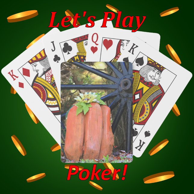 Pumpkin and Wagon Wheel Fall Scene Playing Cards (Creator Uploaded)
