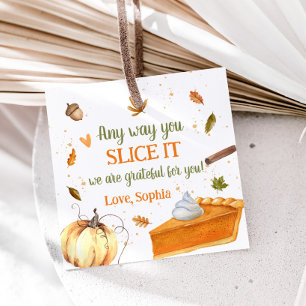 Pumpkin Any way you Slice It Thanksgiving Square Favour Tags