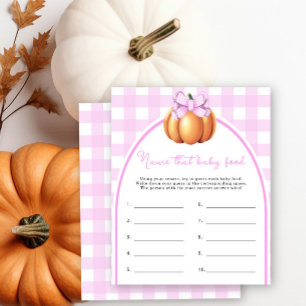 Pumpkin arch pink bow Name that baby food game
