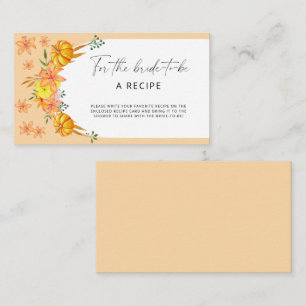 Pumpkin arch Recipe for the bride to be  Enclosure Card