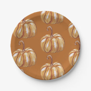 Pumpkin Art Custom Paper Plates