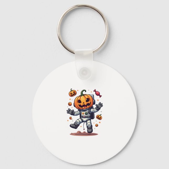 Pumpkin Astronaut � Spooky Space Explorer Shirt Key Ring (Front)