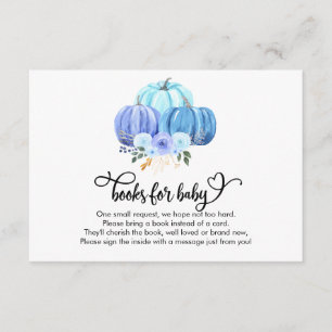 Pumpkin Autumn Baby Shower Books for Baby Enclosure Card