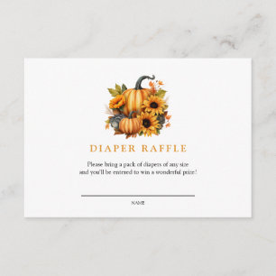 Pumpkin Autumn Baby Shower Diaper Raffle Enclosure Card