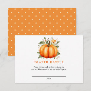 Pumpkin Autumn Baby Shower   Diaper Raffle Enclosure Card