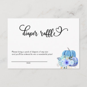 Pumpkin Autumn Baby Shower   Diaper Raffle Enclosure Card