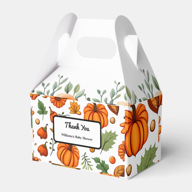 Pumpkin Autumn Baby Shower Favour Box (Back Side)