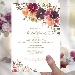 Pumpkin Autumn Budget Bridal Shower Invitation Flyer