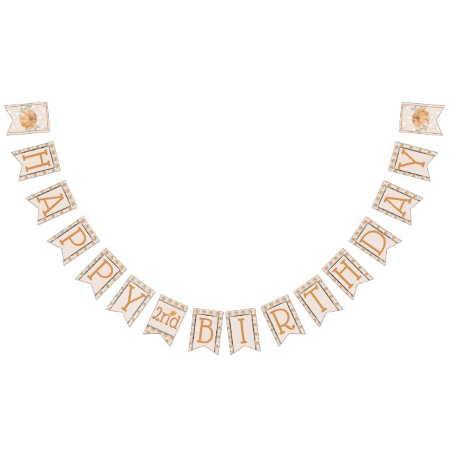  Pumpkin Autumn Fall 2nd Birthday Bunting (All)