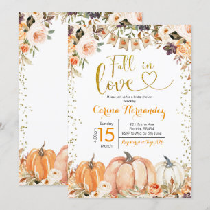 Pumpkin Autumn Fall in Love Bridal Shower Invitati Invitation