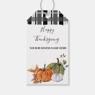 Pumpkin Autumn Fall Leaves Thanksgiving Business Gift Tags