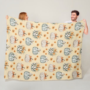 Pumpkin Autumn Fall Modern Farmhouse Porch Fleece Blanket