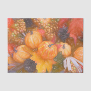 Pumpkin Autumn Orange Leaves Digital Sketch Art Tissue Paper