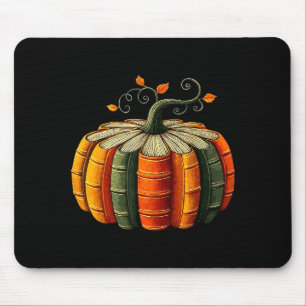 Pumpkin Autumn Season Book Lover Books Reading Hal Mouse Pad