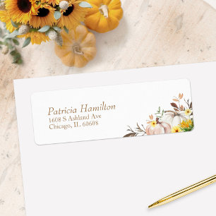 Pumpkin Autumn Wedding Return Address Label