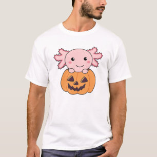 Pumpkin Axolotl Lovers Sweet Animals For Halloween T-Shirt