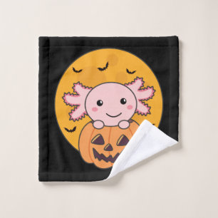 Pumpkin Axolotl Lovers Sweet Animals For Halloween Wash Cloth