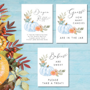 Pumpkin Baby Boy Shower Games Favours Poster Set