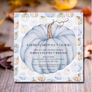 Pumpkin Baby Boy Shower Invitations