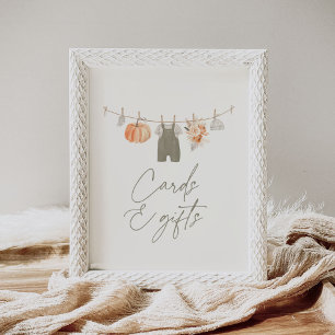 Pumpkin Baby Clothes Baby Shower Cards and Gifts Poster