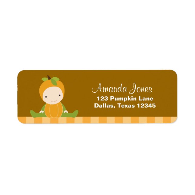 Pumpkin Baby Return Address Labels (Front)