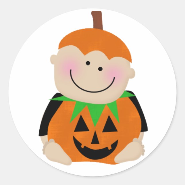Pumpkin Baby Round Sticker (Front)