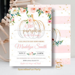 Pumpkin Baby Shower A Little Pumpkin Is On The Way Invitation
