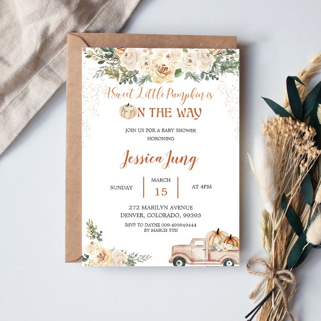 Pumpkin Baby Shower A Sweet Little Pumpkin Invitation (Creator Uploaded)