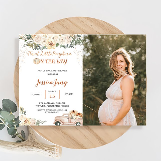 Pumpkin Baby Shower A Sweet Little Pumpkin Invitation (Creator Uploaded)