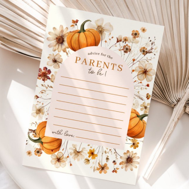 Pumpkin Baby Shower Advice for the Parents Card (Creator Uploaded)