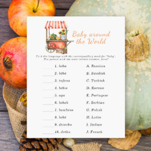 Pumpkin baby shower - Baby around the world game