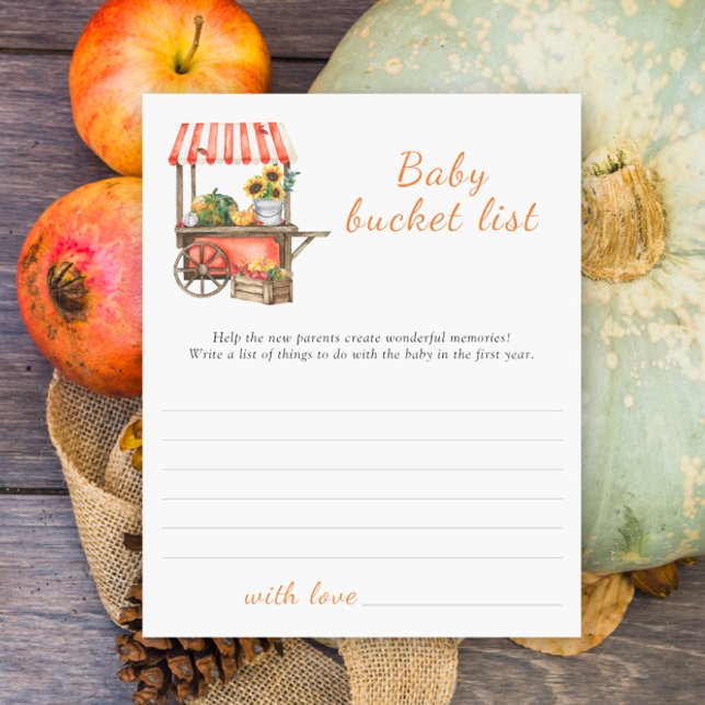 Pumpkin baby shower - Baby bucket list game (Creator Uploaded)